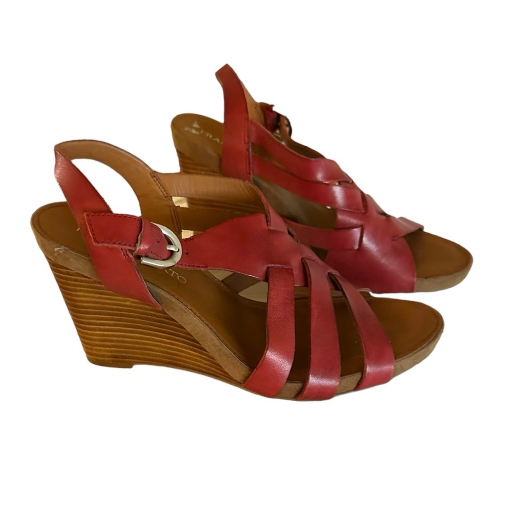 Franco Sarto - Red Wedge Heel Sandals